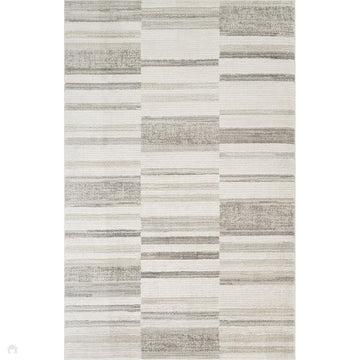 Mabel Patch MBL04 Modern Distressed Patchwork Block Stripe Soft Hi-Lo Textured Cut Pile Polyblend Stone Grey/Ivory/Warm Taupe/Soft Silver/Muted Beige Rug-Desire Rugs-Rug Love - The Most Loved Rug Store